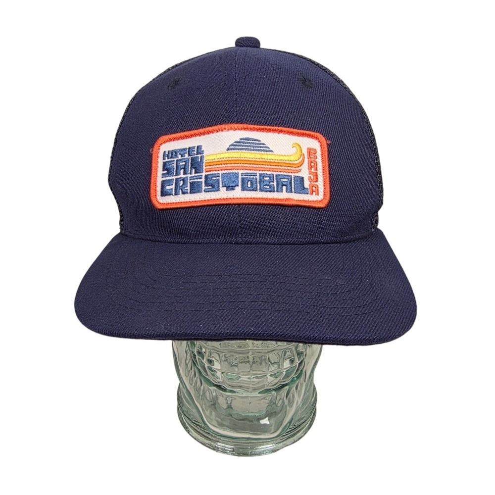 Hotel San Cristobal Baja Hat Cap Snapback Blue Mesh Back Adjustable Vacation